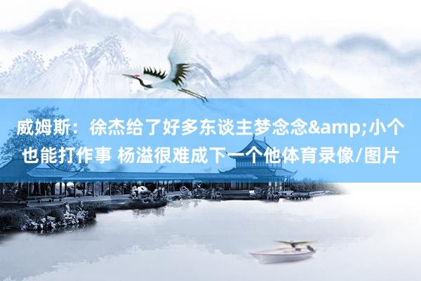 威姆斯：徐杰给了好多东谈主梦念念&小个也能打作事 杨溢很难成下一个他体育录像/图片