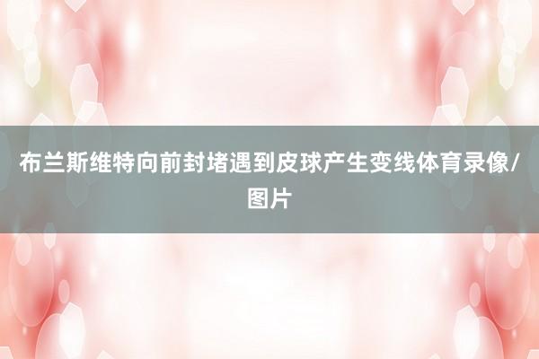 布兰斯维特向前封堵遇到皮球产生变线体育录像/图片