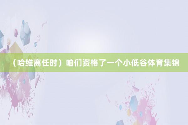 （哈维离任时）咱们资格了一个小低谷体育集锦