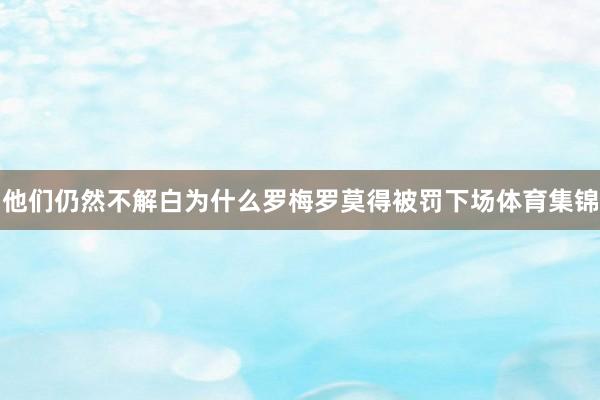 他们仍然不解白为什么罗梅罗莫得被罚下场体育集锦