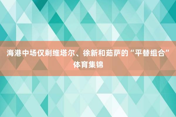 海港中场仅剩维塔尔、徐新和茹萨的“平替组合”体育集锦