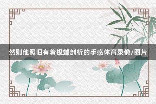 然则他照旧有着极端剖析的手感体育录像/图片