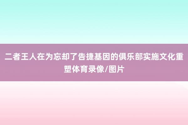 二者王人在为忘却了告捷基因的俱乐部实施文化重塑体育录像/图片