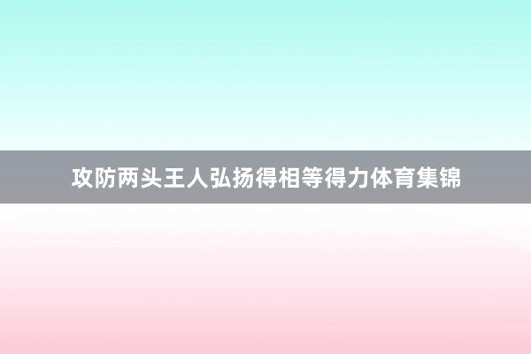 攻防两头王人弘扬得相等得力体育集锦