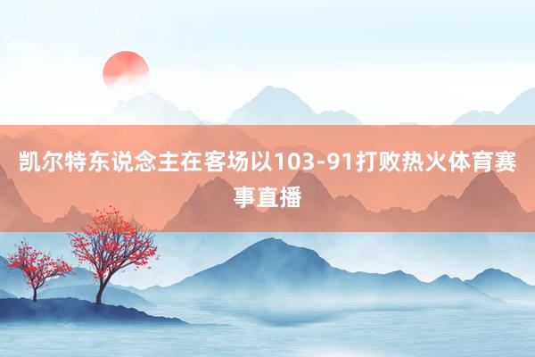 凯尔特东说念主在客场以103-91打败热火体育赛事直播