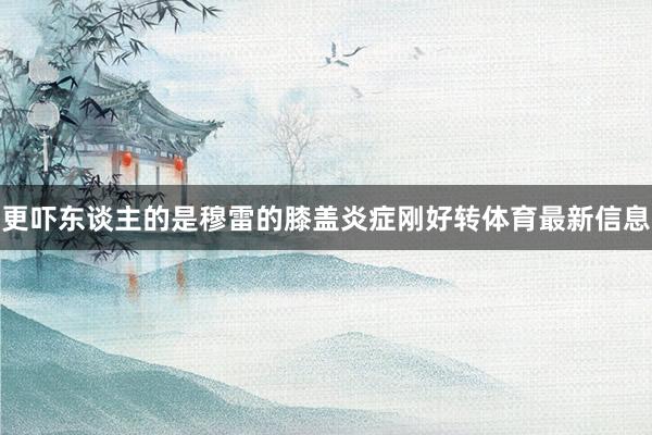 更吓东谈主的是穆雷的膝盖炎症刚好转体育最新信息