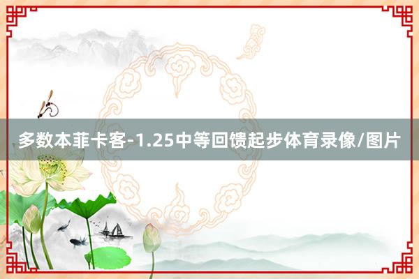 多数本菲卡客-1.25中等回馈起步体育录像/图片