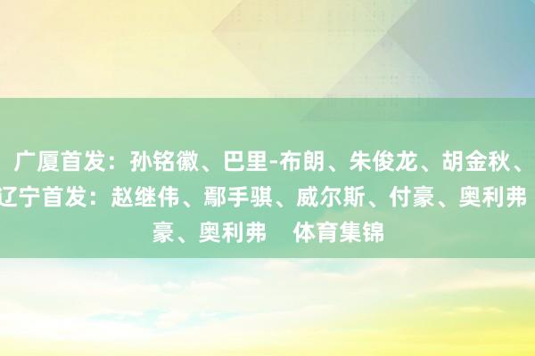 广厦首发：孙铭徽、巴里-布朗、朱俊龙、胡金秋、内森-奈特辽宁首发：赵继伟、鄢手骐、威尔斯、付豪、奥利弗    体育集锦