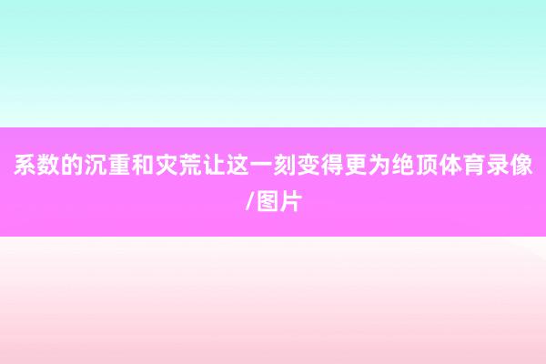 系数的沉重和灾荒让这一刻变得更为绝顶体育录像/图片