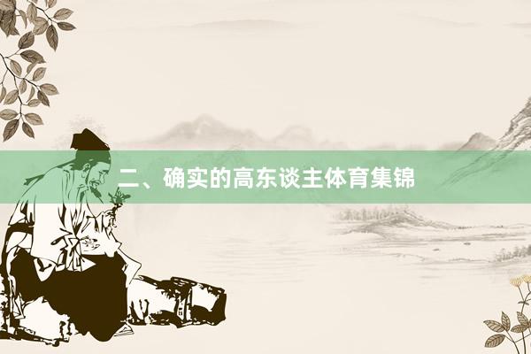 二、确实的高东谈主体育集锦