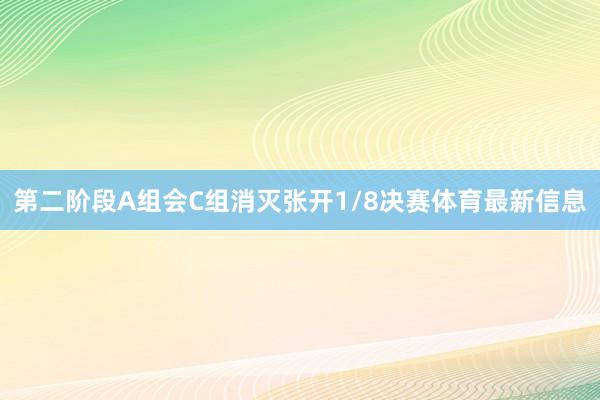 第二阶段A组会C组消灭张开1/8决赛体育最新信息