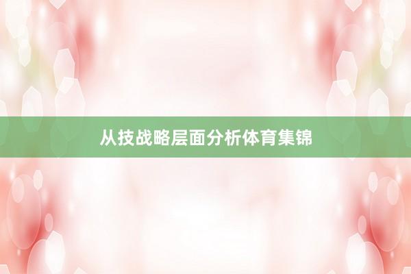 从技战略层面分析体育集锦