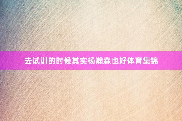 去试训的时候其实杨瀚森也好体育集锦
