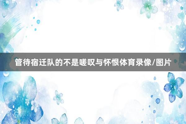 管待宿迁队的不是嗟叹与怀恨体育录像/图片
