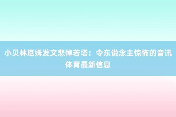 小贝林厄姆发文悲悼若塔：令东说念主惊怖的音讯体育最新信息