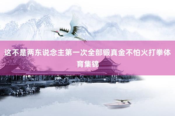 这不是两东说念主第一次全部锻真金不怕火打拳体育集锦