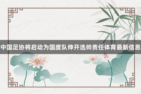 中国足协将启动为国度队伸开选帅责任体育最新信息