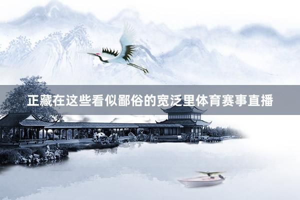 正藏在这些看似鄙俗的宽泛里体育赛事直播