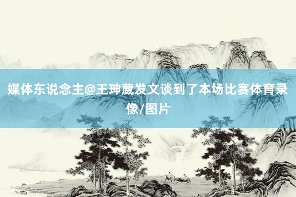 媒体东说念主@王珅葳发文谈到了本场比赛体育录像/图片