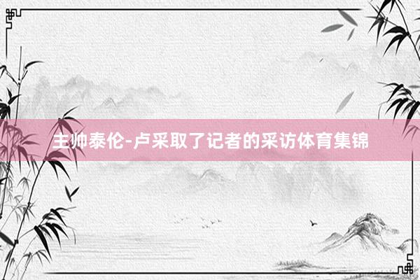 主帅泰伦-卢采取了记者的采访体育集锦