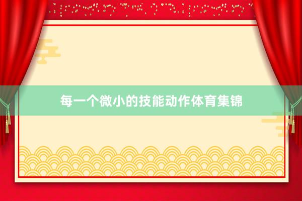 每一个微小的技能动作体育集锦
